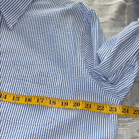 Brooks Brothers Navy and White Striped Button Down Shirt - Picture 8 of 8